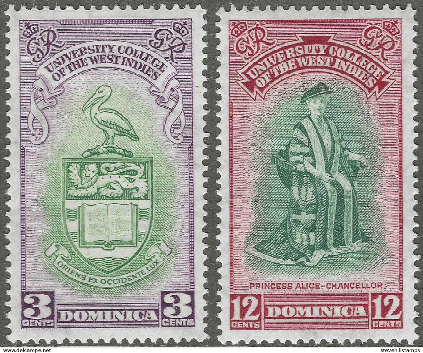 Dominica. 1951 Inauguration Of BWI University College. MH Complete Set. SG 118-119 - Dominica (...-1978)