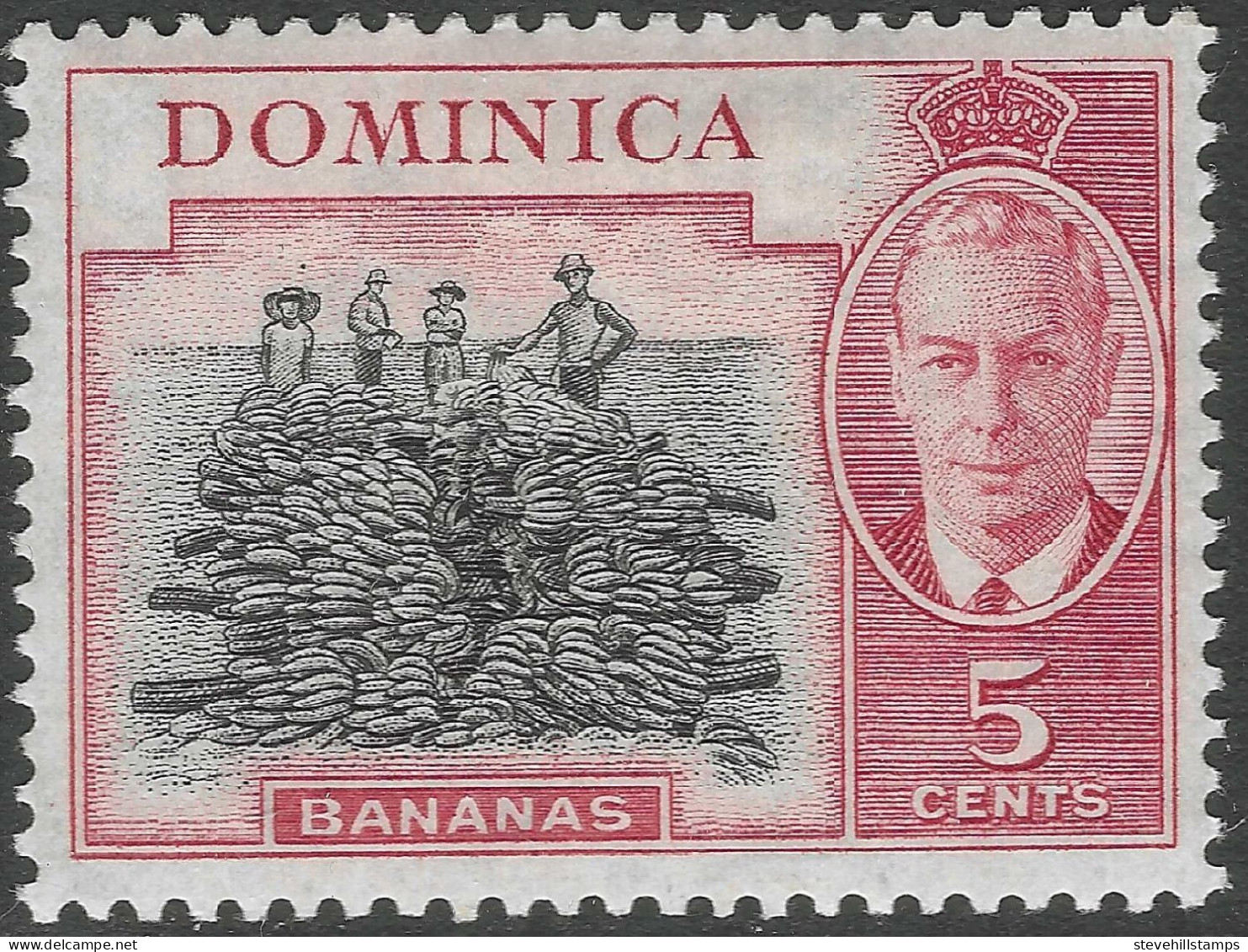 Dominica. 1951 KGVI. 5c MH. SG 125 - Dominica (...-1978)