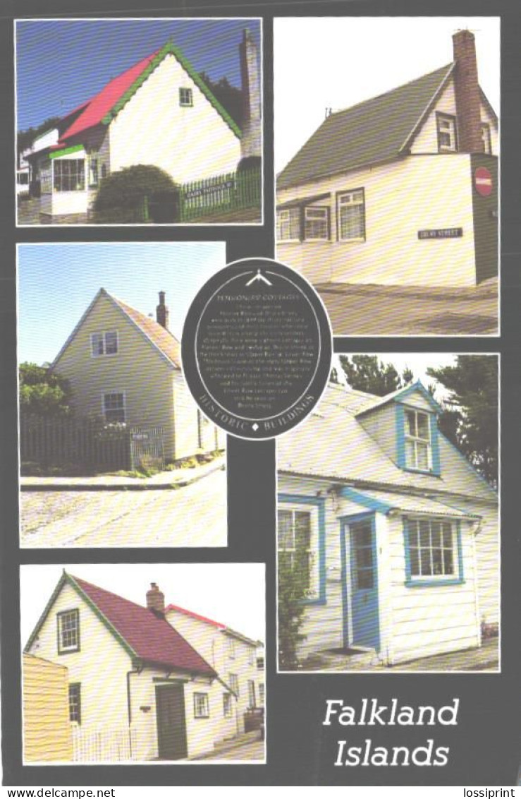 Falkland Islands:Stanley, Pensioners Cottages, Pioneer Row And Drury Street - Islas Malvinas