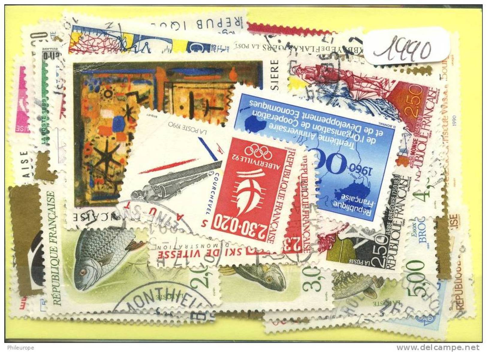 France  Années Completes (o) 1990 (60 Timbres) - 1990-1999
