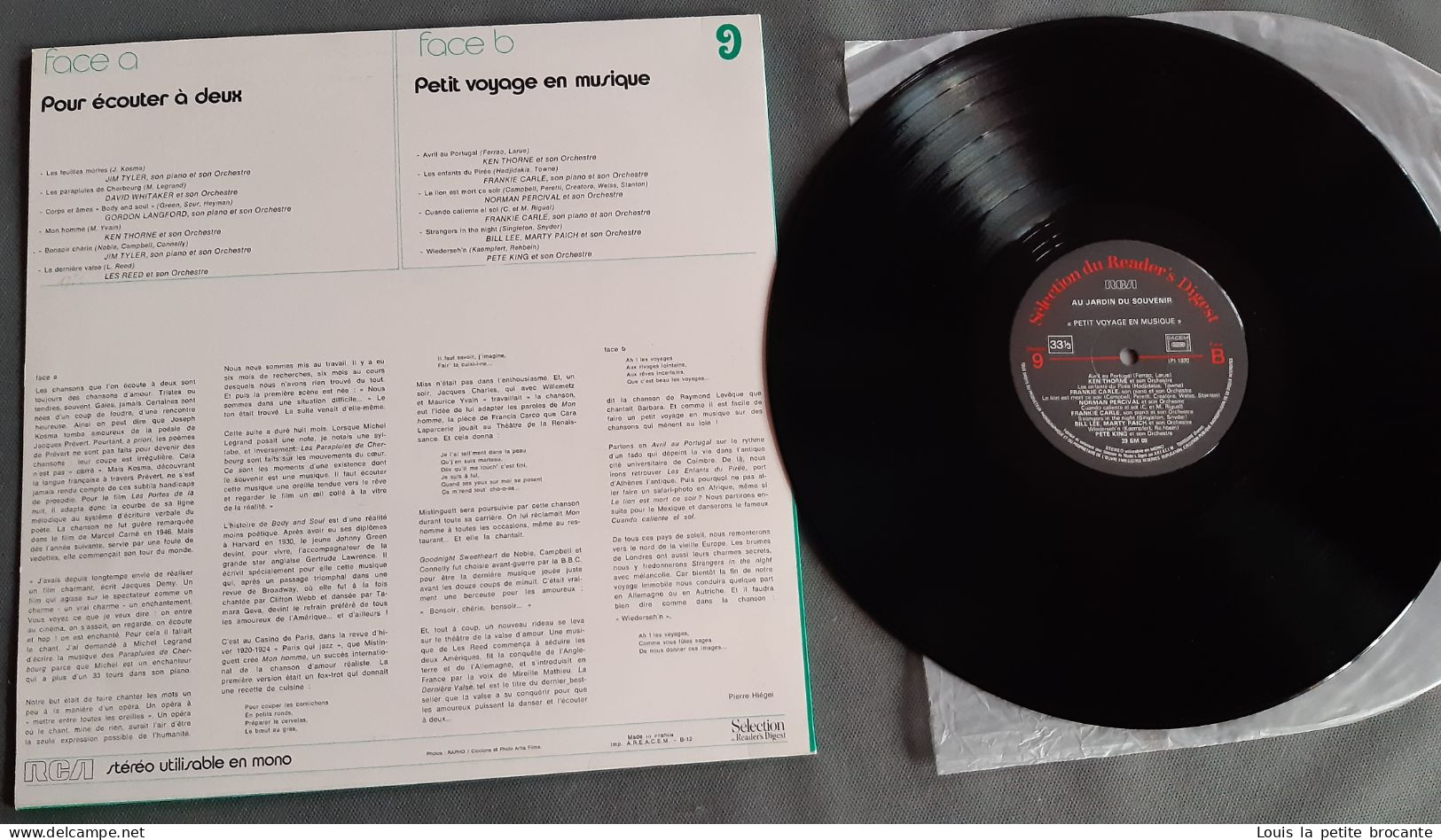 Coffret de 11 disques vinyles sur 12, AU JARDIN DU SOUVENIR, RCA - Sélection du Reader's Digest, très bon état