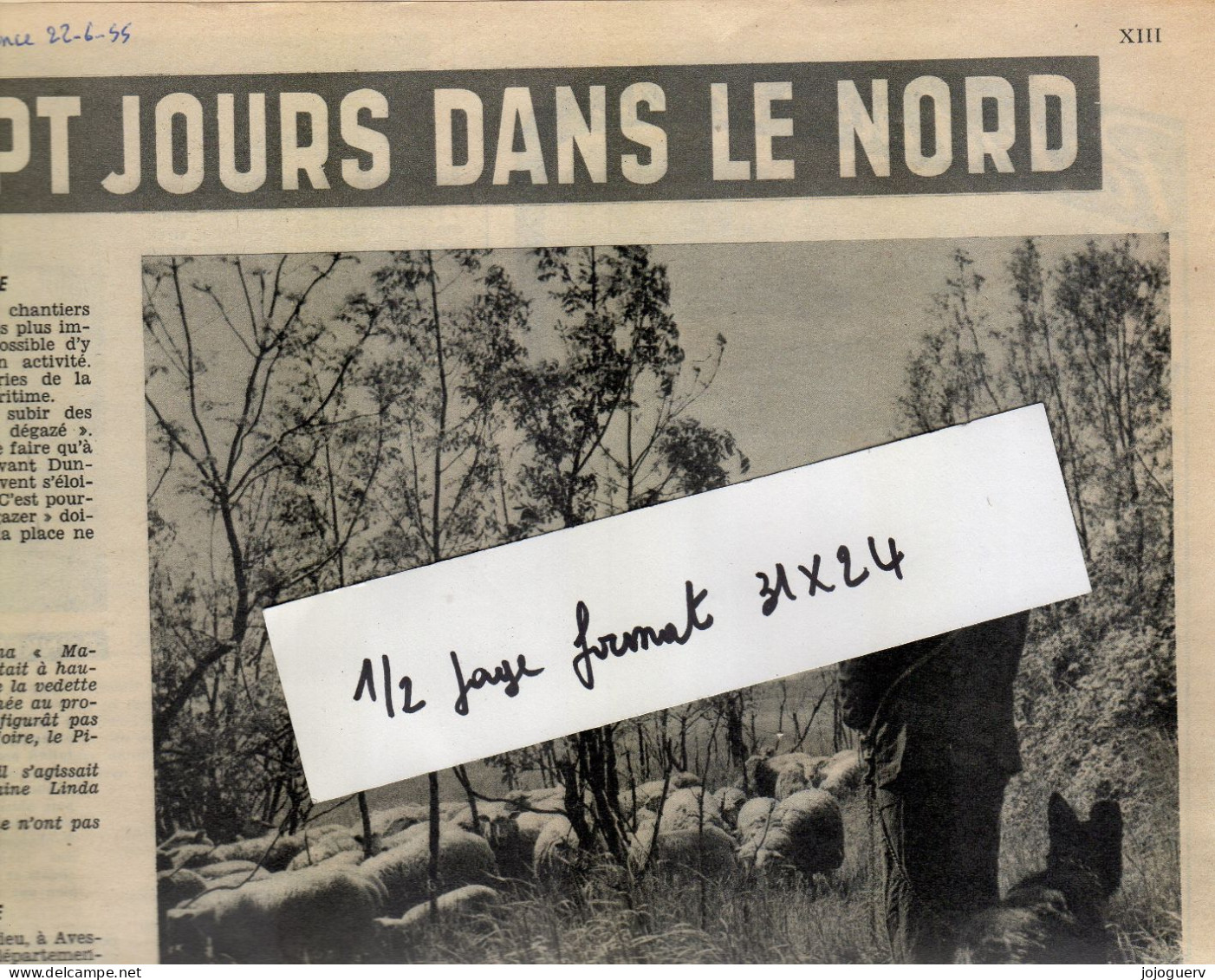 Extrait De Nord France : Sept Jours Dans Le Nord: Anzin, Avesnes, Estreux :moutons , Dunkerque:  Lille..., Format 25x32 - Periódicos - Antes 1800