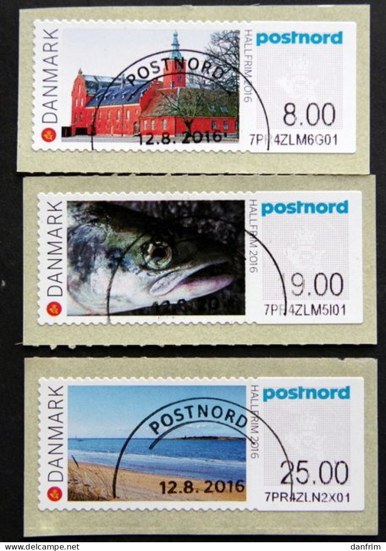 DENMARK 2016 HALLFRIM 2016  ATM Labels O   MiNr.93-95       ( Lot  H 1984 ) - Viñetas De Franqueo [ATM]