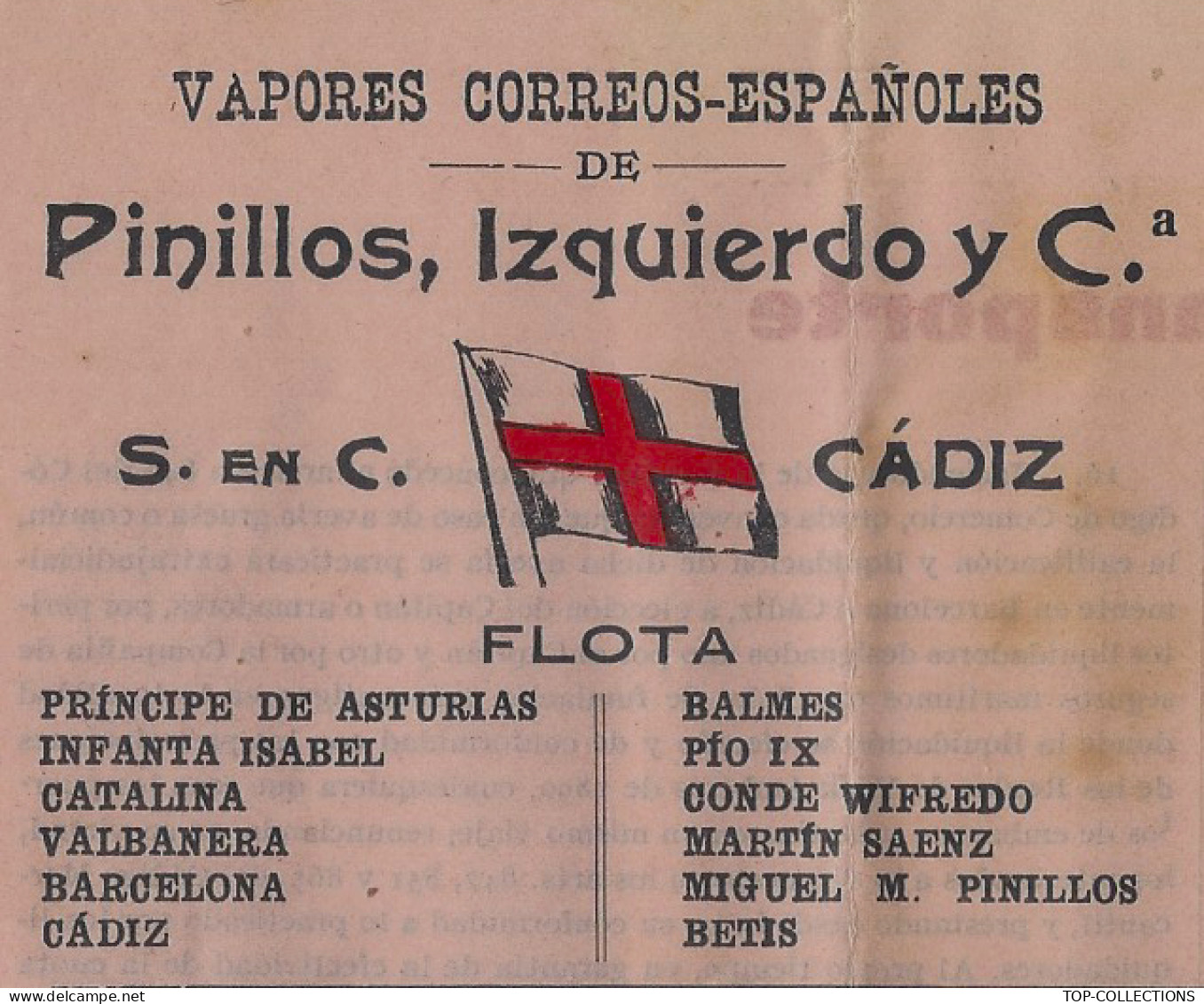 1914 NAVIGATION CONNAISSEMENT CONOCIMIENTO « Pinillos Izquierdo Y C.a » Cadiz Espagne Pour  Santos Brésil Cargaison Vin - Spain