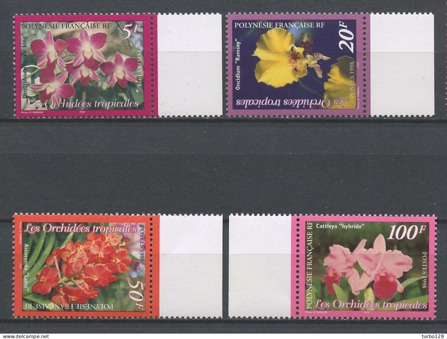 POLYNESIE 1998 N° 560/563 ** Neufs MNH Superbes C 4.50 € Flore Fleurs Orchidées Tropicales Flowers Flora - Neufs