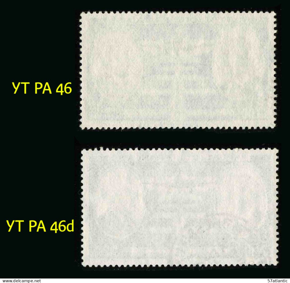 FRANCE - YT PA 46 D - VARIETE CONTOUR DES MOTEURS DOUBLE - POSTE AERIENNE - TIMBRE OBLITERE - Used Stamps