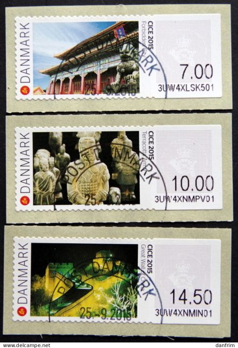 DENMARK 2015      CICE 2015  ATM Labels    MiNr.81-83      ( Lot  H 1996 ) - Timbres De Distributeurs [ATM]