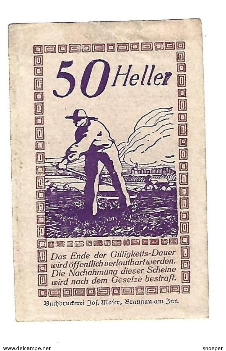 **notgeld   Austria  Pischelsdorf  50 Heller 752/1a - Oesterreich