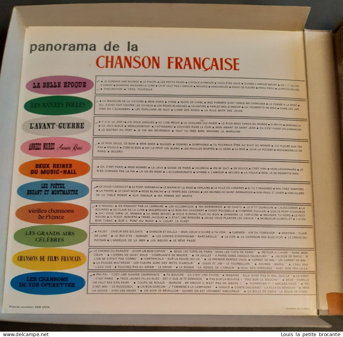 Coffret De 10 Disques Vinyles, PANORAMA DE LA CHANSON FRANCAISE - DINAGROOVE - RCA VICTOR 1964, 1 Chanson Rayée - Colecciones Completas