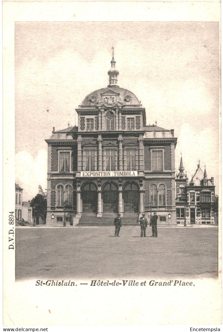 CPA Carte Postale Belgique Saint-Ghislain   Hôtel De Ville Et Grand Place 1907 VM72960ok - Saint-Ghislain