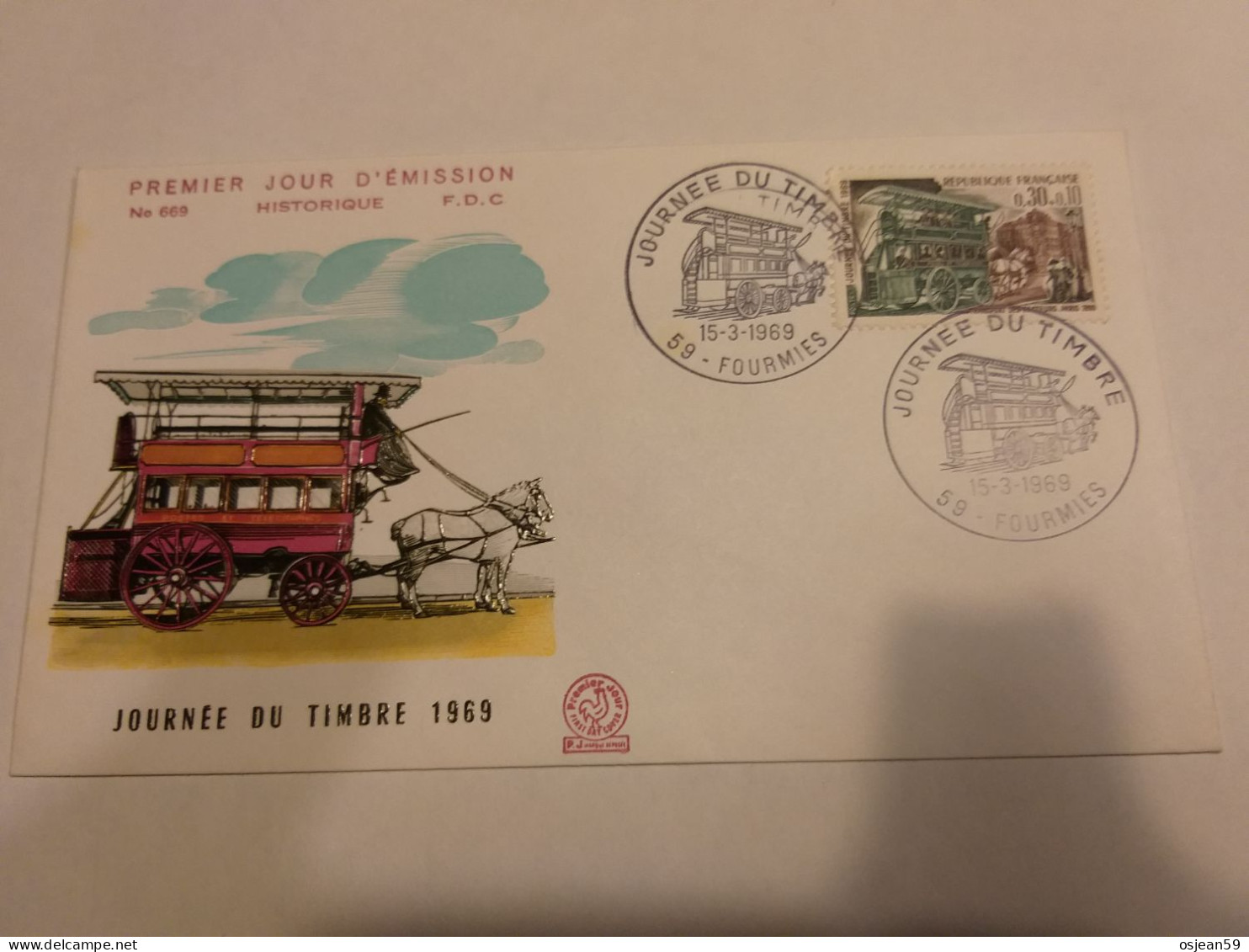 Yver Et Tellier N°1589 FDC ( Journée Du Timbre 1969). - Autres & Non Classés