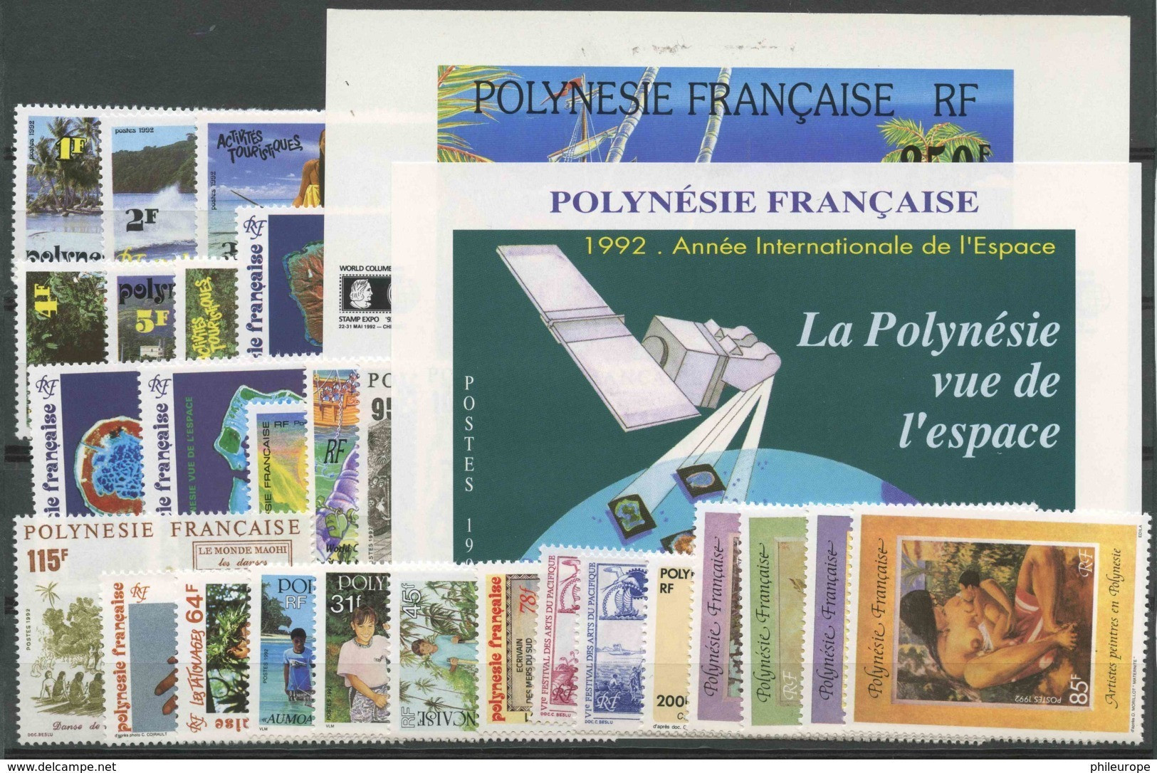 Polynesie Annees Completes (1992) N 399 A 425 Et BF 19 A 20 (Luxe) - Full Years