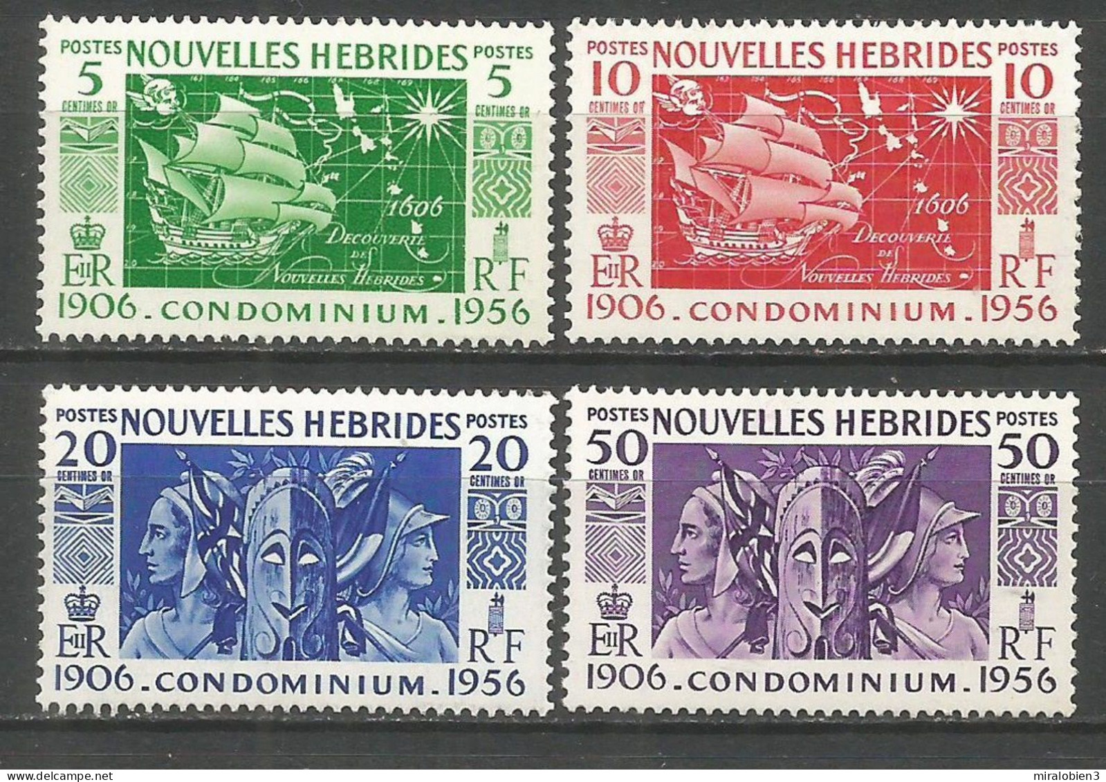 NUEVA HEBRIDES YVERT NUM. 167/170 ** SERIE COMPLETA SIN FIJASELLOS - Unused Stamps