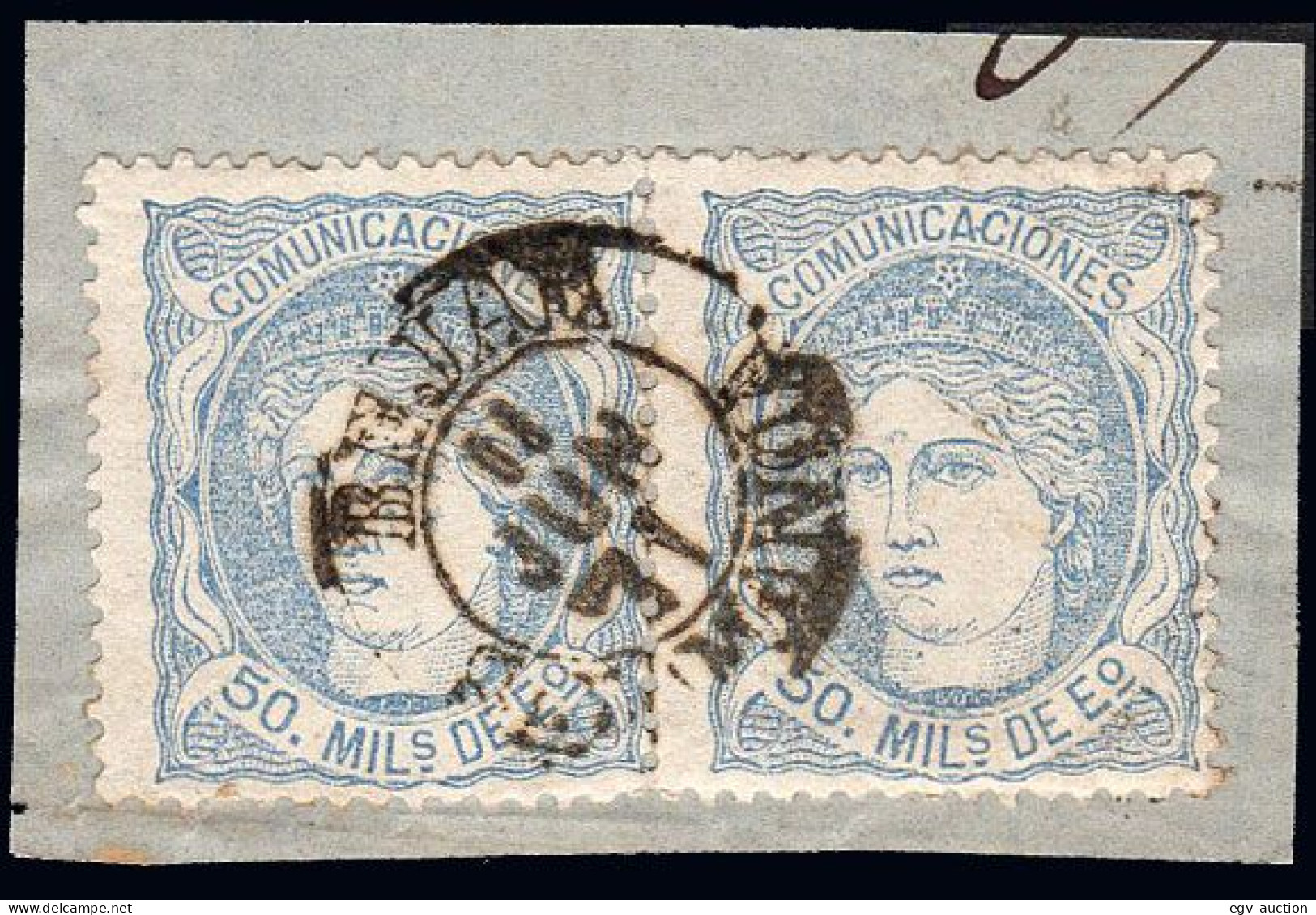 Salamanca - Edi O 107 Pareja - 50 Mil. - Fragmento Mat Fech. Tp. I "Béjar" - Used Stamps