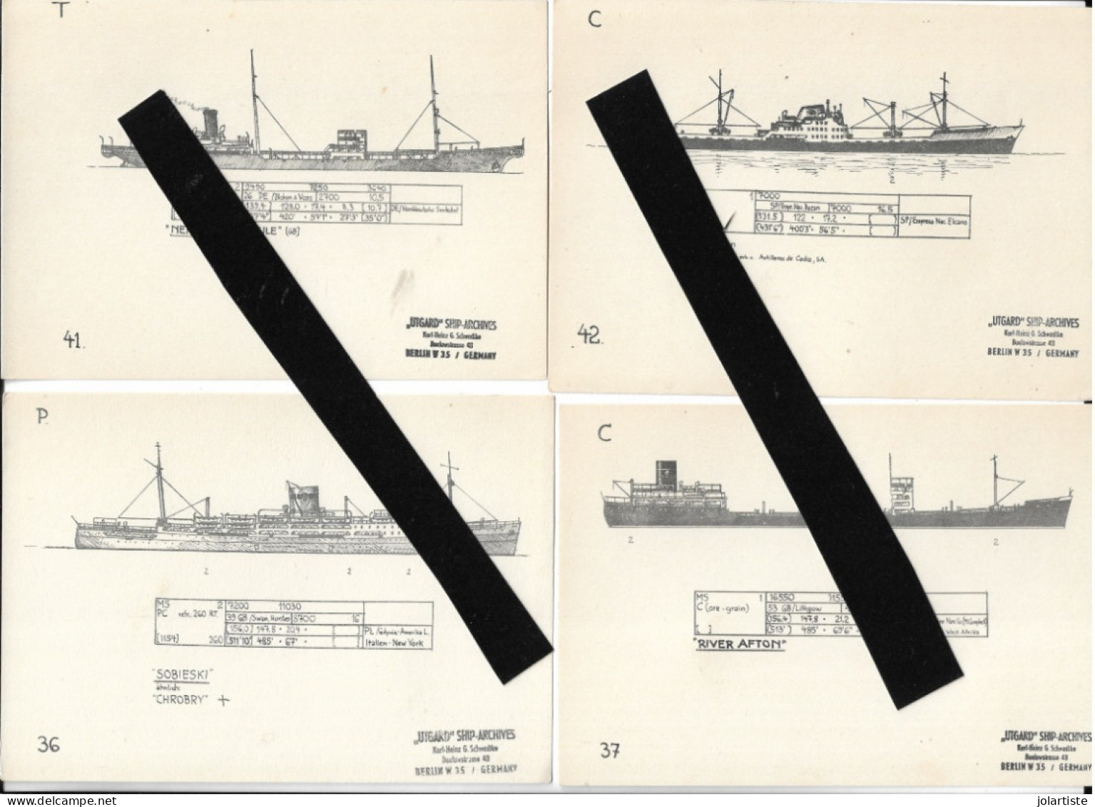 30 Fiches Techniques De Bateaux UTGARD SHIP ARCHIVES BERLIN  W 35 GERMANY N0161 - Other Plans