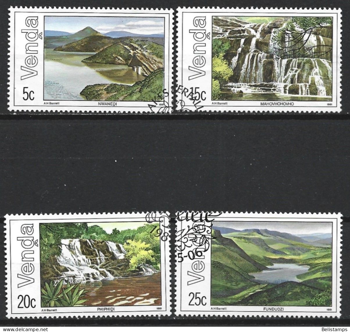 Venda 1981. Scott #44-7 (U) Dam, Falls And Lake  *Complete Set* - Venda