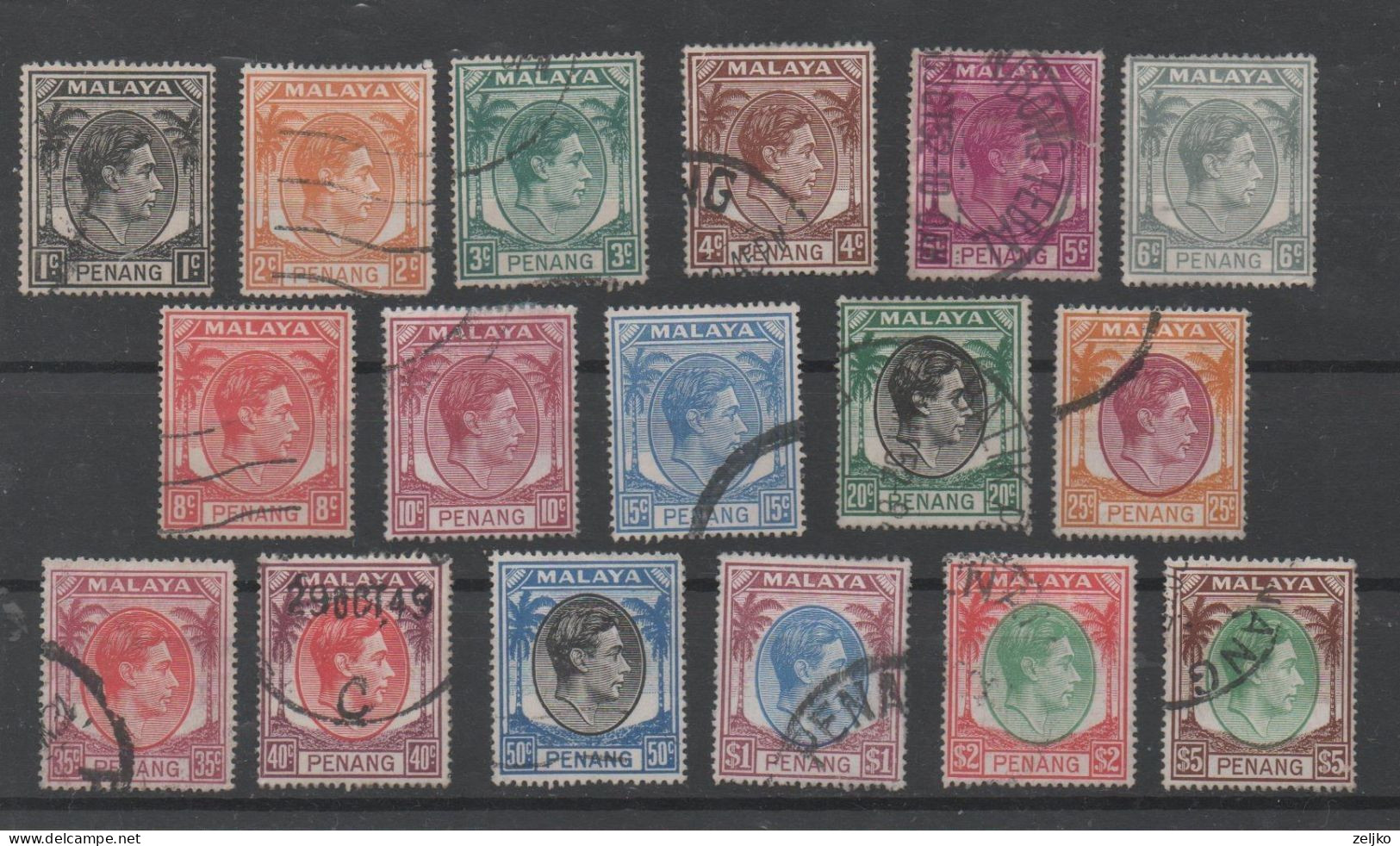 Malaya Penang, Used, 1949, Michel 3 - 22, No 10, 12, 14 Are Missing - Penang