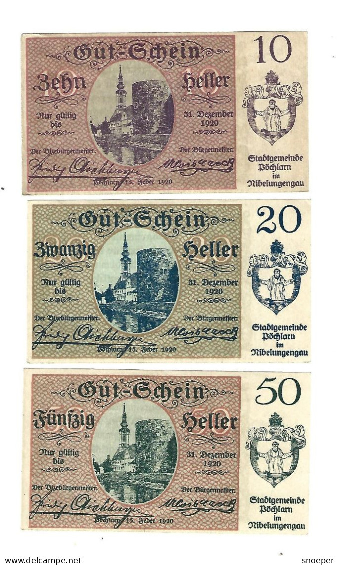 **notgeld   Austria Pochlarn Serie Compleet  755/1    Cat Val 6,00 Euro - Oesterreich