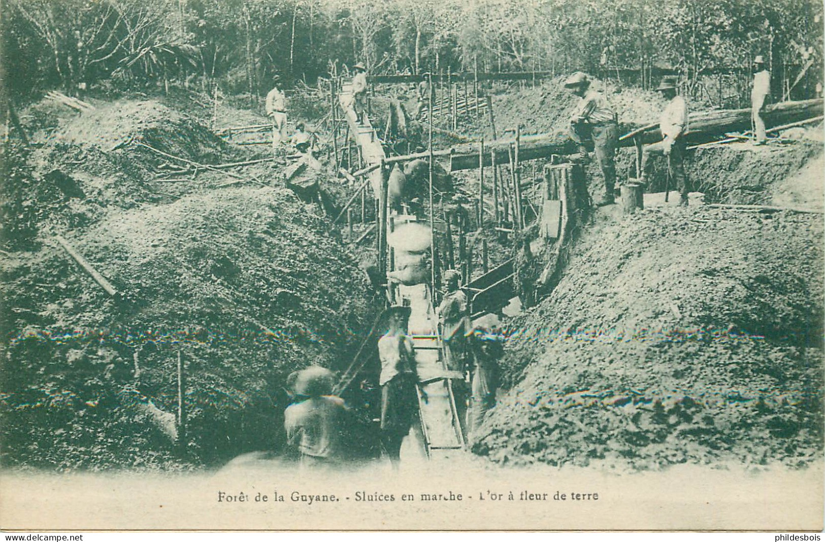 GUYANE  Foret De La Guyane Sluices En Marche  " L'or A Fleur De Terre " - Autres & Non Classés