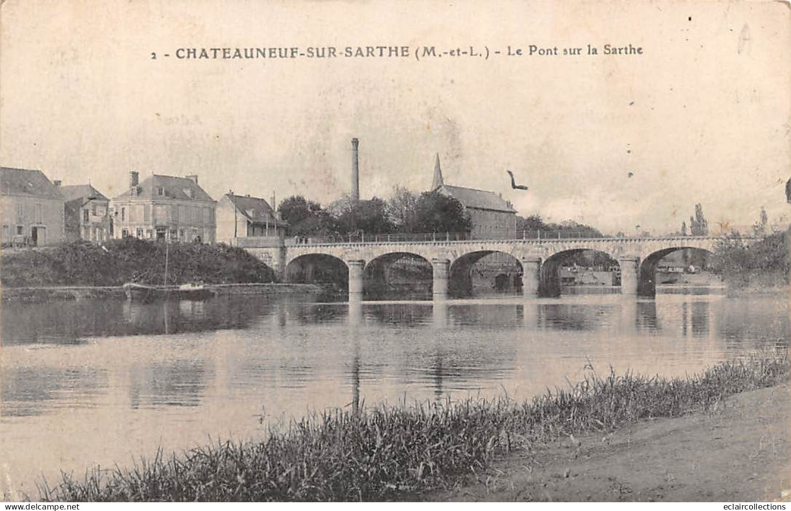 Chateauneuf Sur Sarthe      49       Le Pont Sur La  Sarthe         (voir Scan) - Chateauneuf Sur Sarthe