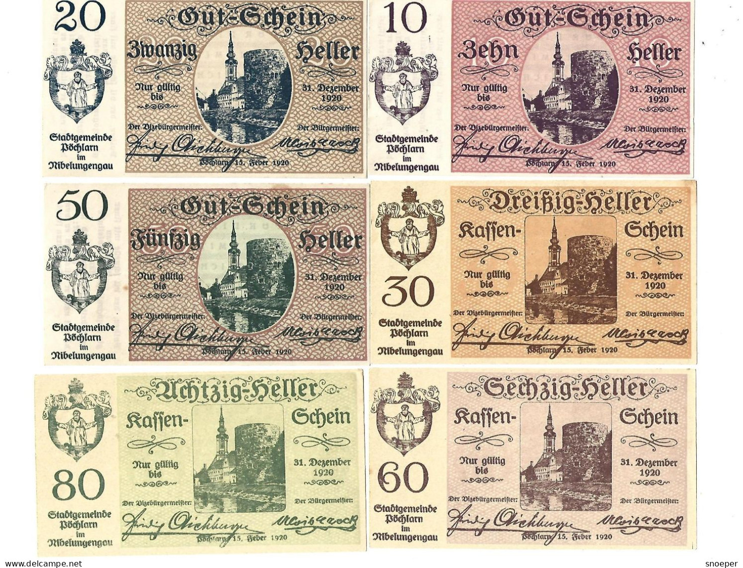 **notgeld   Austria Pochlarn Serie Compleet  755/2    Cat Val 6,00 Euro - Oesterreich