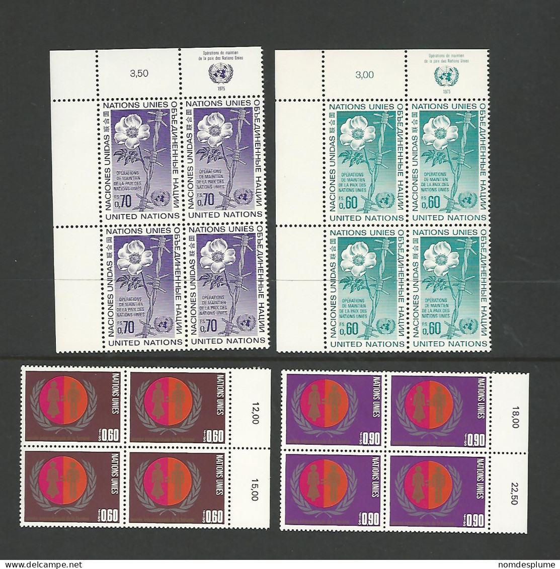 53905 ) Collection United Nations Block - Lots & Serien