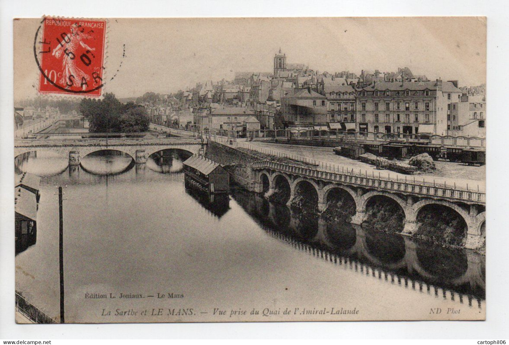 - CPA La Sarthe Et LE MANS (72) - Vue Prise Du Quai De L'Amiral-Lalande 1907 - Edition Joniaux - - Le Mans