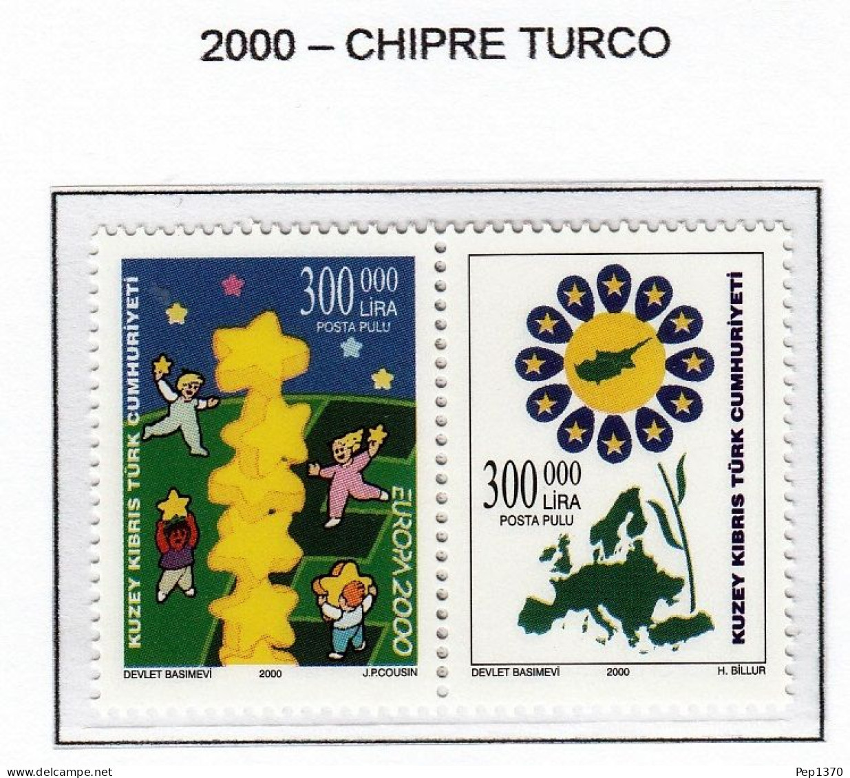 CHIPRE TURCO 2000 - TURKISH CYPRUS - TEMA EUROPA - 2 SELLOS** - 2000