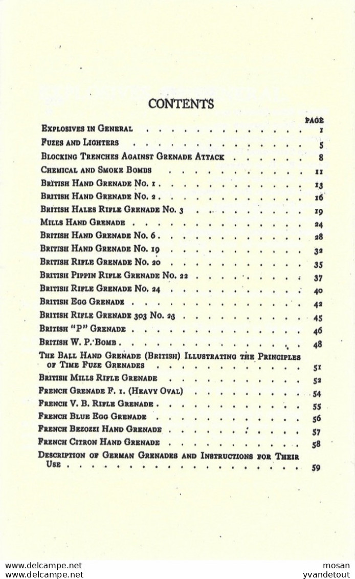 Bombs And Hand Grenades. Britch, French And German. Bombes Et Grenades - Oorlog 1914-18