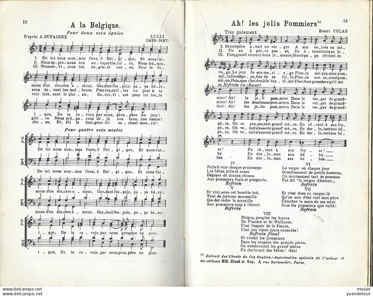 Chansonnier Des Jeunes. Dédicacé Par Désiré-Joseph Mercier Archevêque De Malines En 1929 - J. Renard - Libri Con Dedica