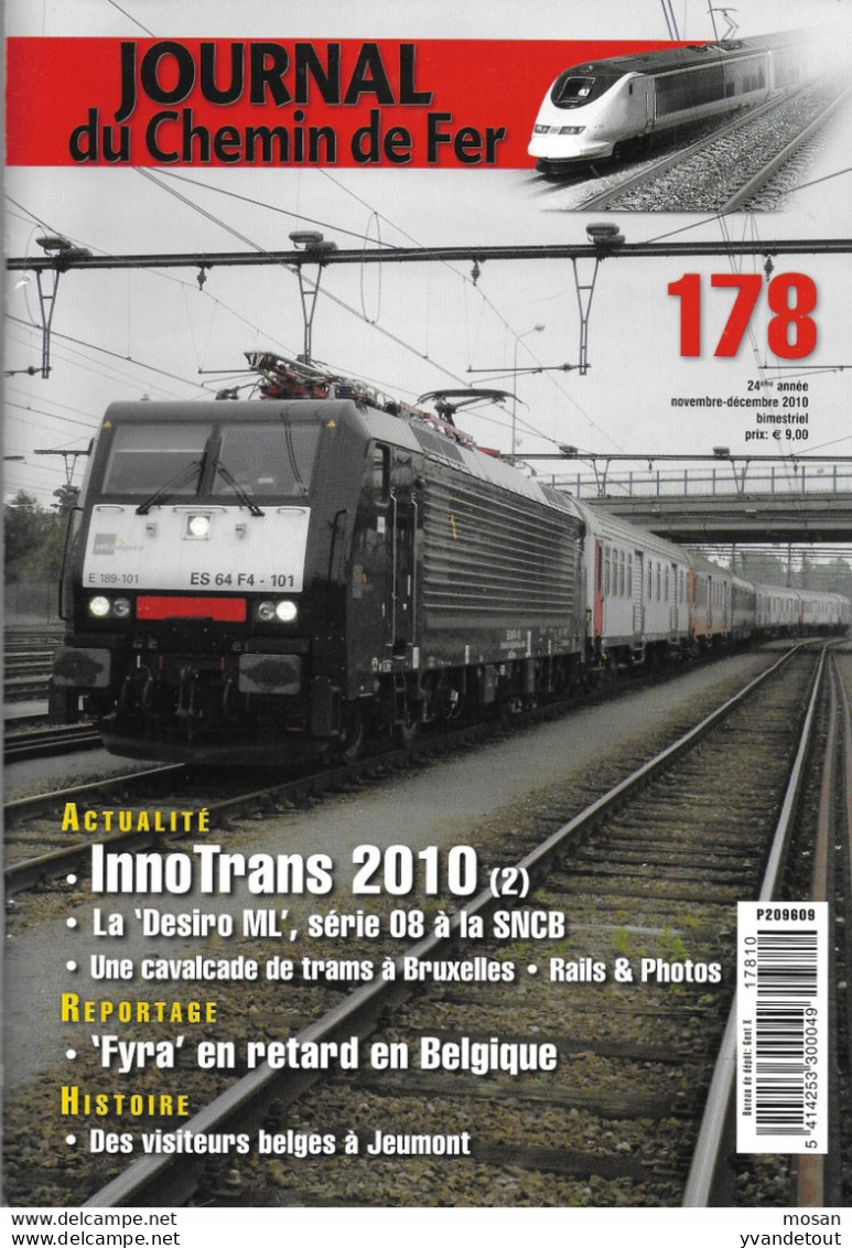 Journal Du Chemin De Fer. 178 Nov-déc 2010  Train Locomotive Rail - Railway & Tramway