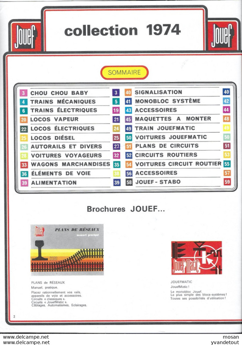 Brochure JOUEF. Collection 1974. - Chemin De Fer & Tramway