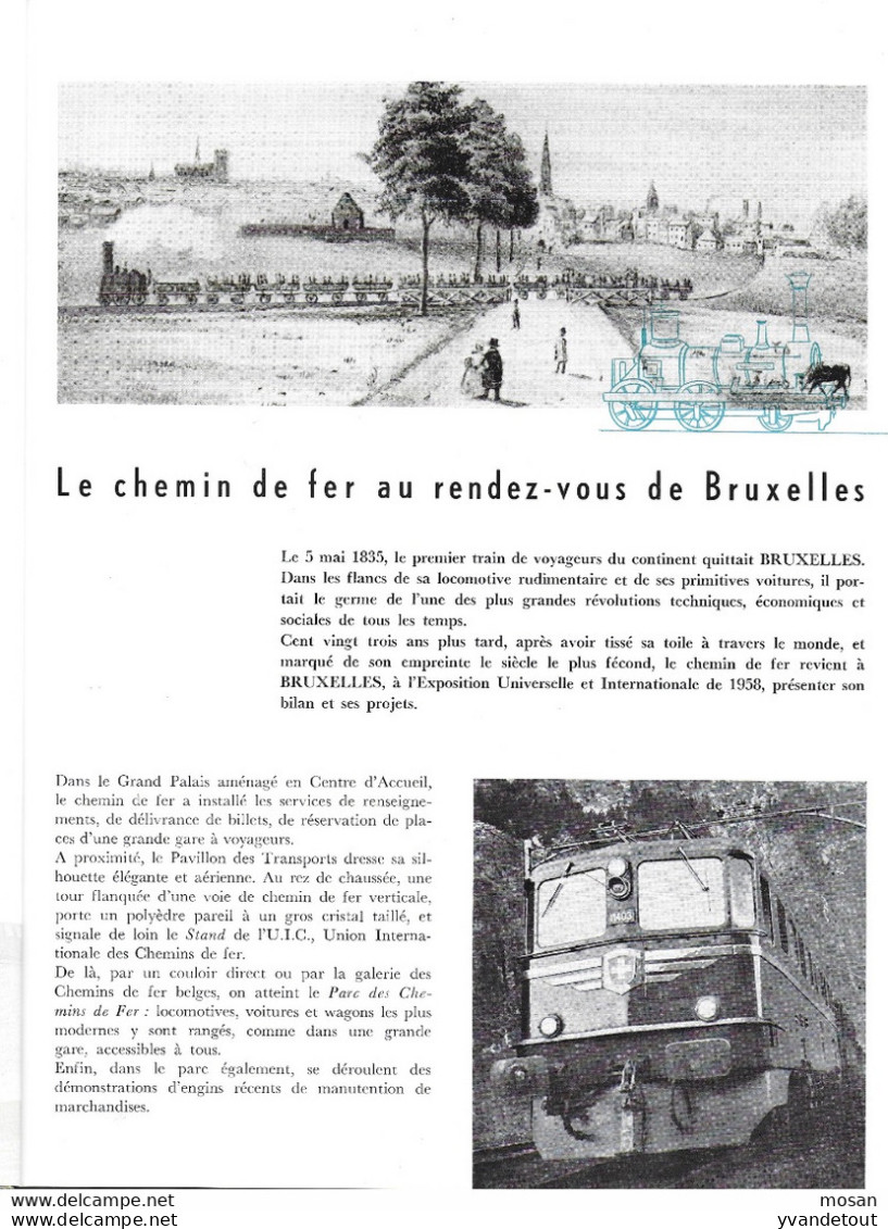 Les Chemins De Fer Au Rendez-vous De Bruxelles. Expo 58. Rail Train Locomotive - Chemin De Fer & Tramway