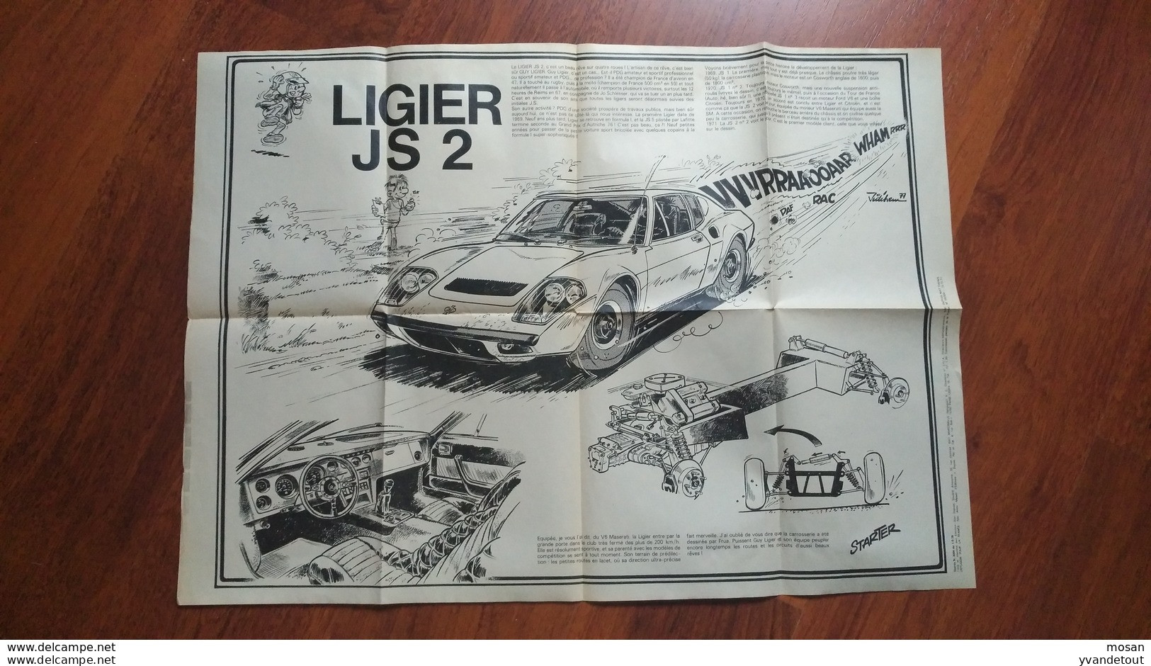 Affiche. Poster. Spirou. Garonne Et Guitare. Hardy 77  Ligier JS 2 Jidéhem 77 - Affiches
