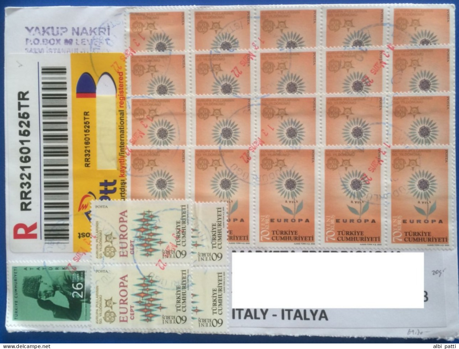 TURCHIA - COVER TO ITALY - Cartas & Documentos