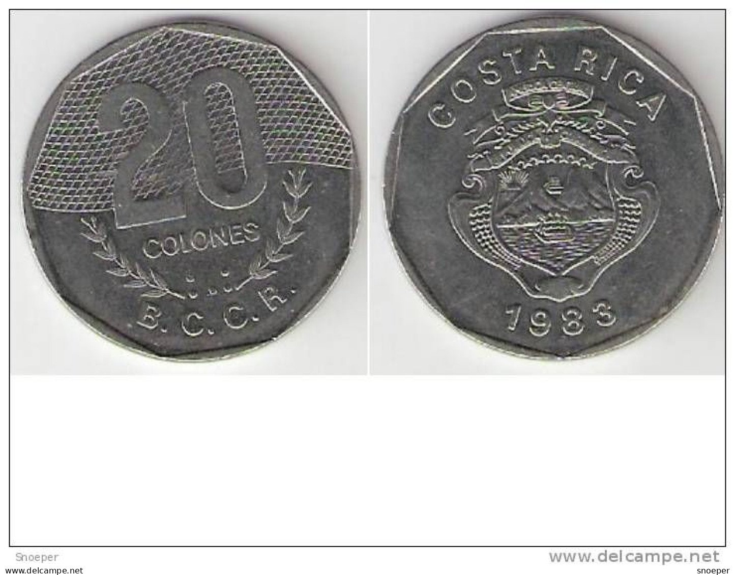 Costa Rica 20 Colones 1983 Km 216.1   Unc  !!!!! - Costa Rica