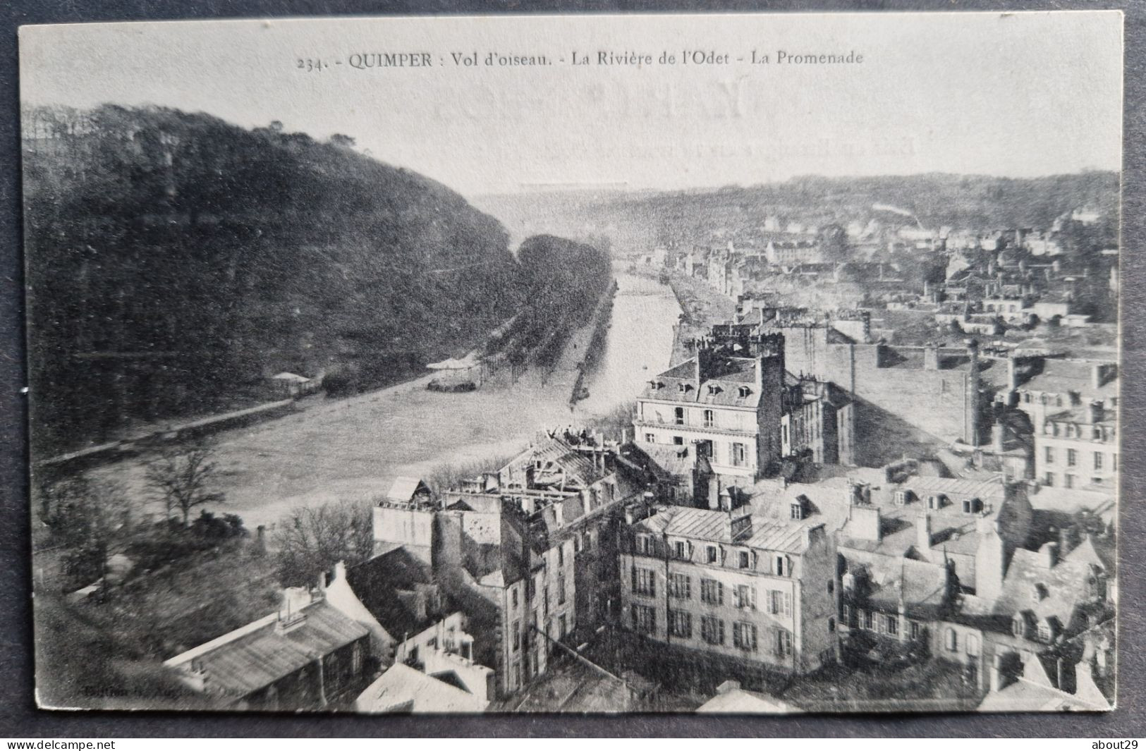 CPA  29 QUIMPER - Vol D'oiseau - La Rivière De L'Odet - La Promenade - Edit Anglaret 234 - Réf. T 220 - Quimper