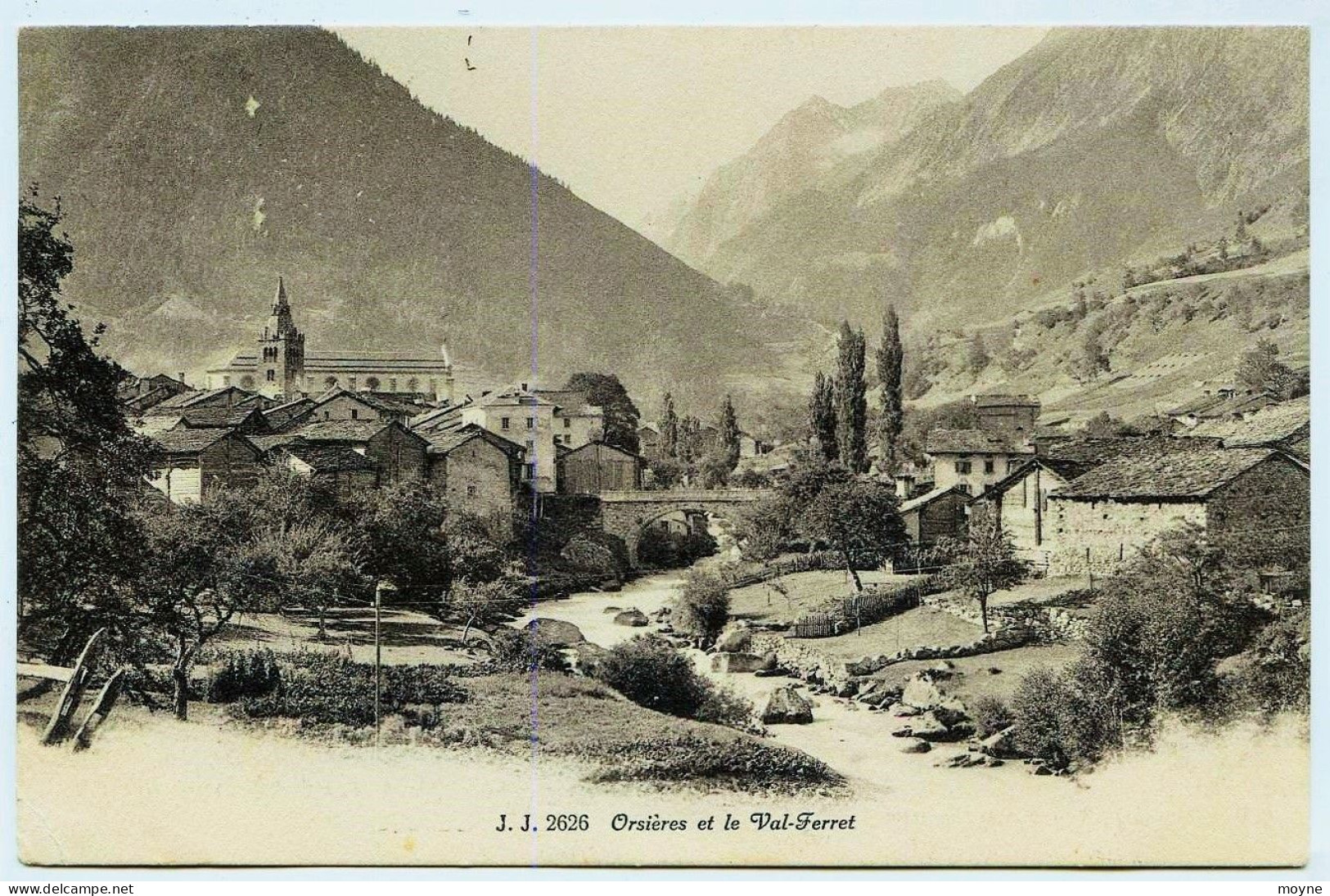 12521  -   Suisse -   ORSIERES  Et Le  Val Ferret  :     Vue Du Village  Circulée En 1908 - Orsières