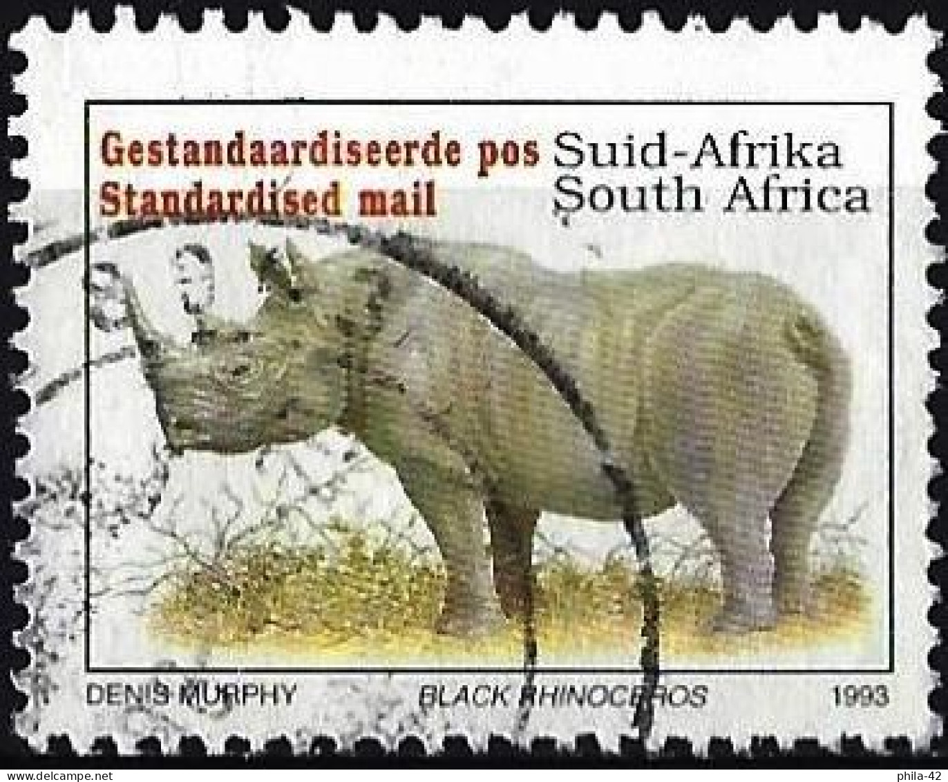 South Africa 1993 - Mi 896 IIAI - YT 813A ( Wild Fauna : Black Rhinoceros ) - Usati