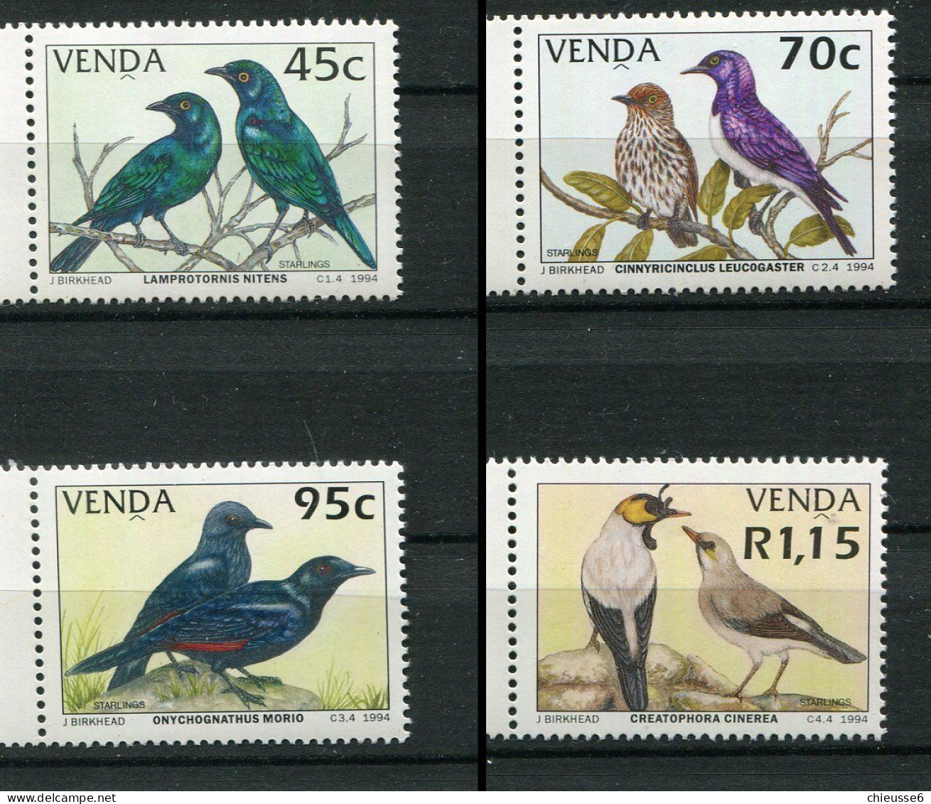 Venda ** N° 273 à 276 - Oiseaux - Venda