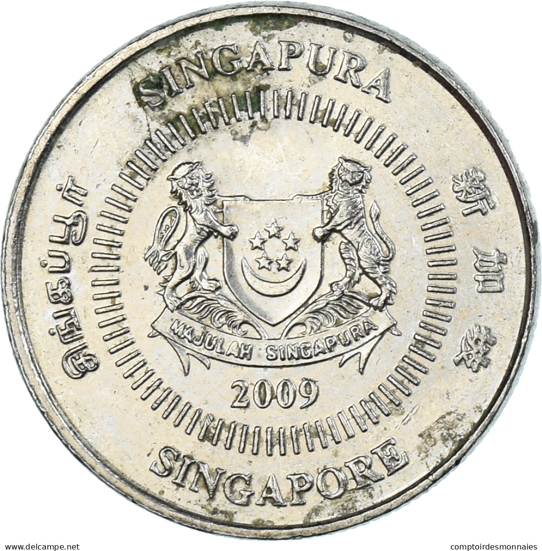 Monnaie, Singapour, 10 Cents, 2009 - Singapour