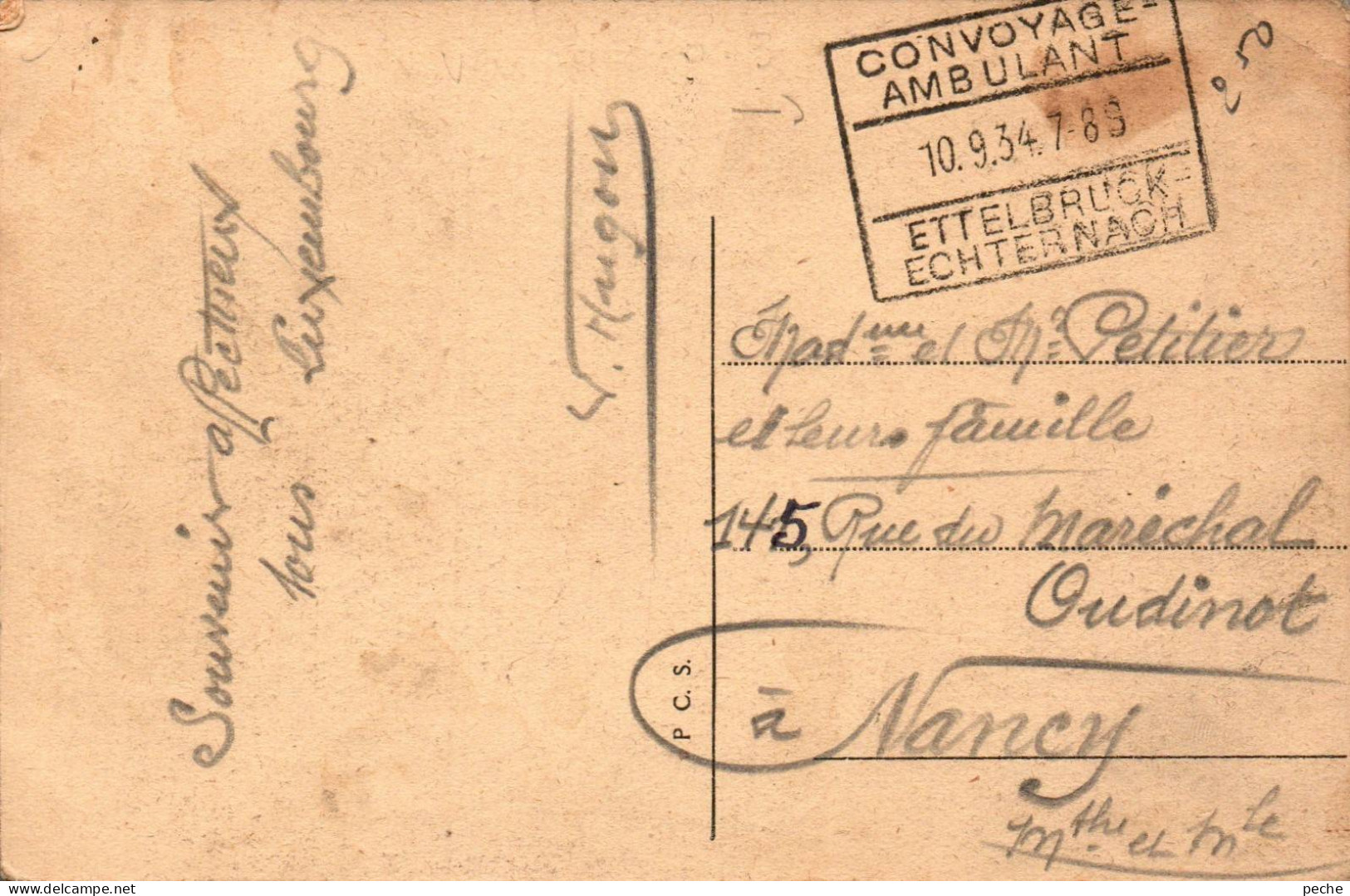 N°114741 -cachet Convoyage Ambulant -1934 -Ettembruck à Echternach- - Franking Machines (EMA)