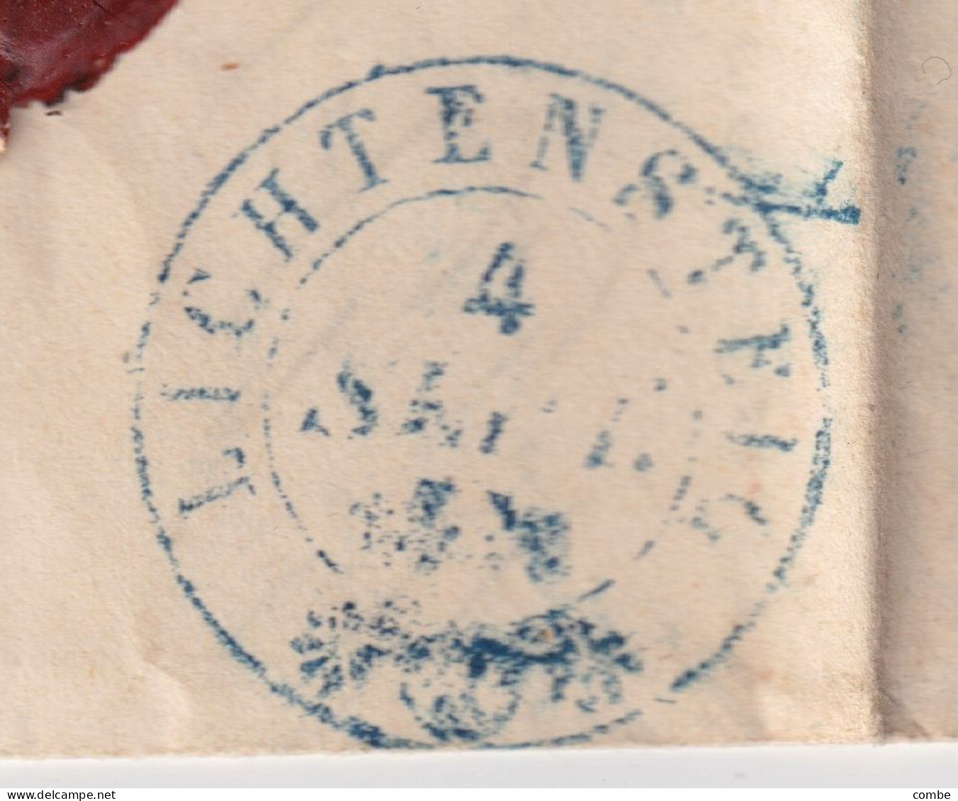 LETTRE. 1846. GOSSAU. CACHET LICHTENSTEIN BLEU - ...-1845 Préphilatélie