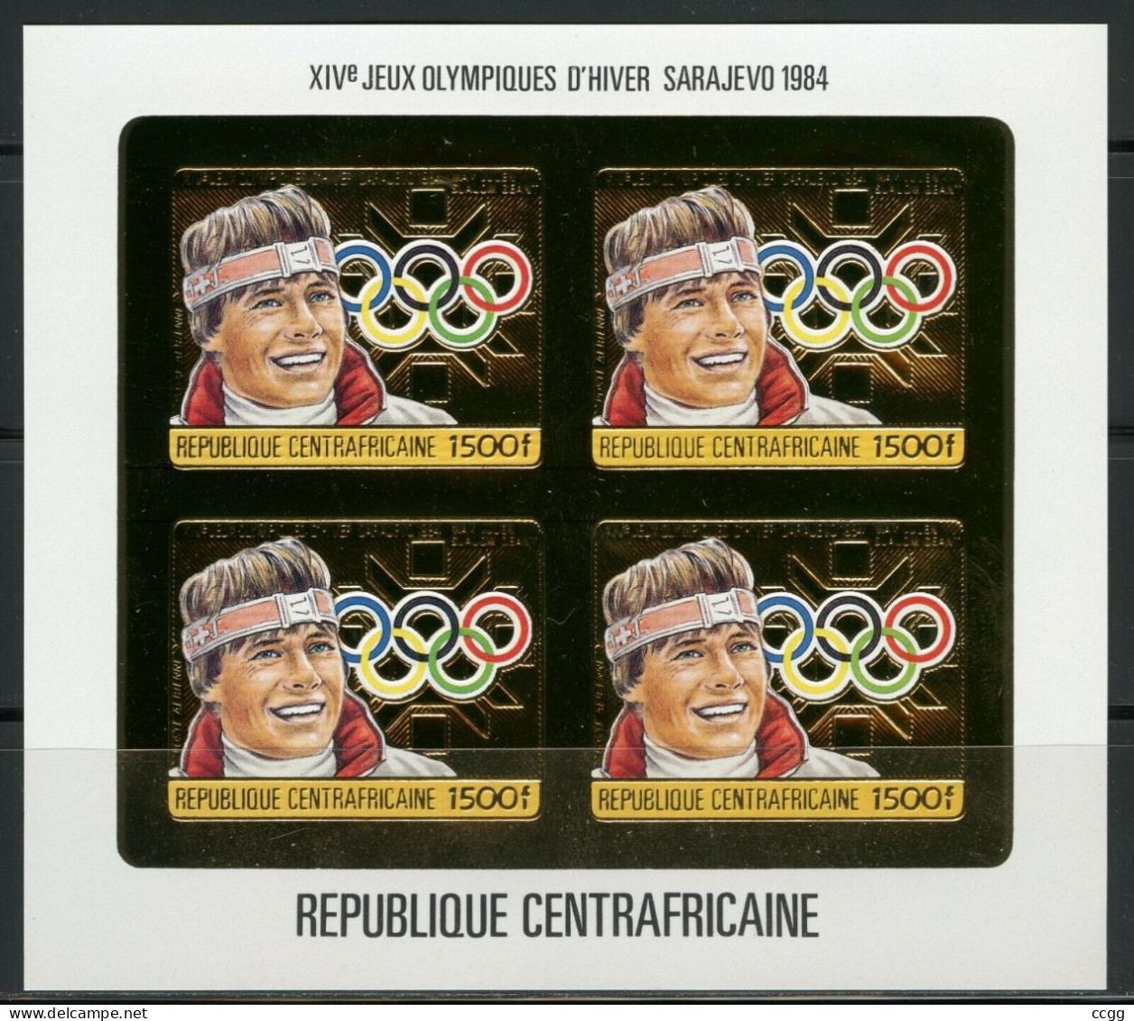 Olympische Spelen  1984 , Centraal Afrika   -  Blok  Postfris - Winter 1984: Sarajevo