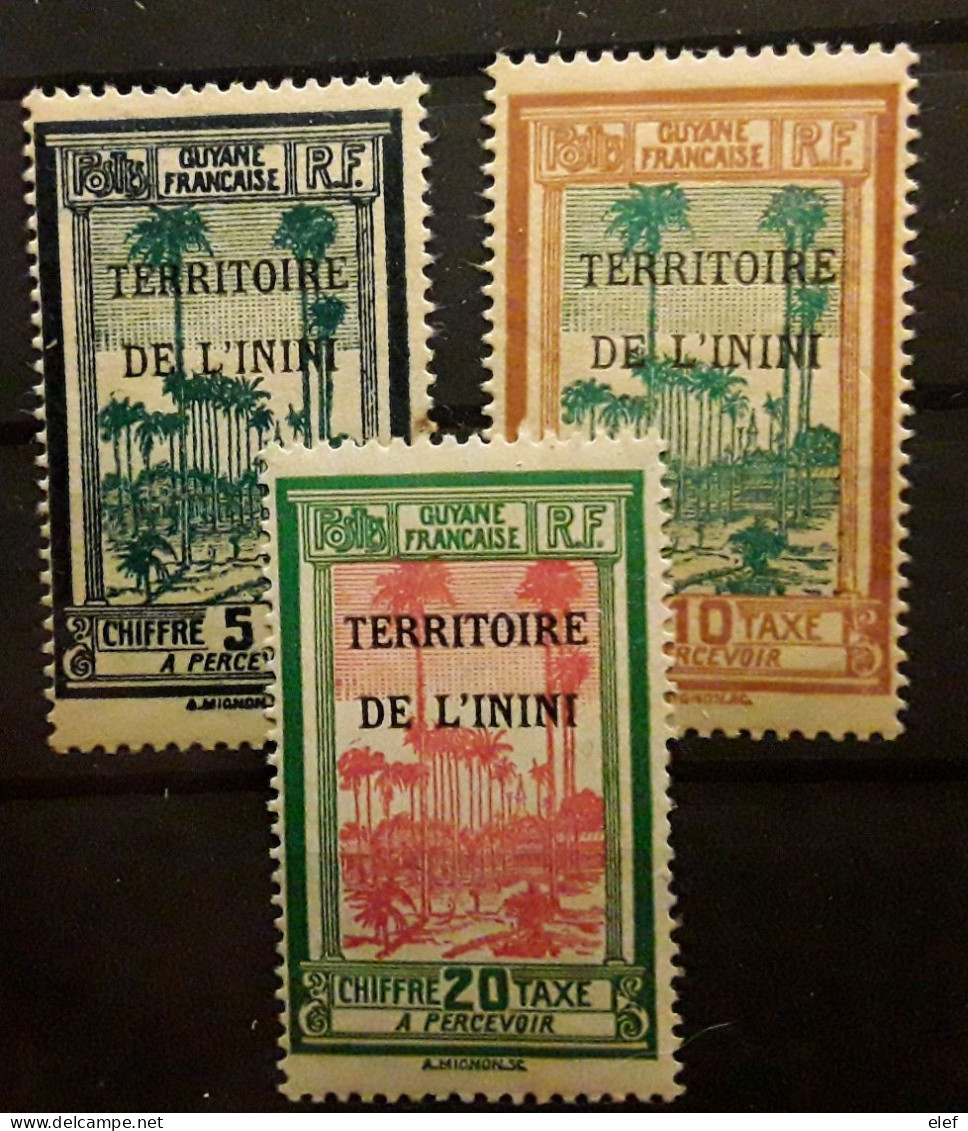 Territoire  De L' ININI 1932 TAXE , 3 Timbres Yvert No 1,2,3 , Neufs ** MNH - Nuovi