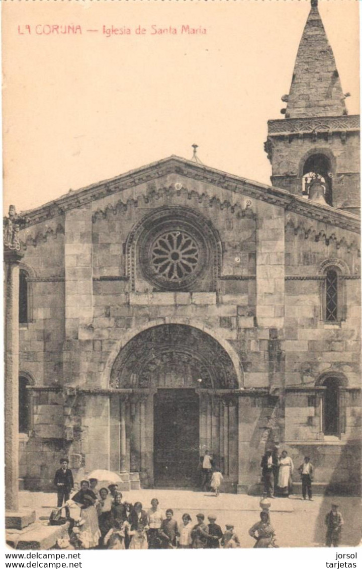 POSTAL   LA CORUÑA  -GALICIA  -IGLESIA DE SANTA MARIA - La Coruña