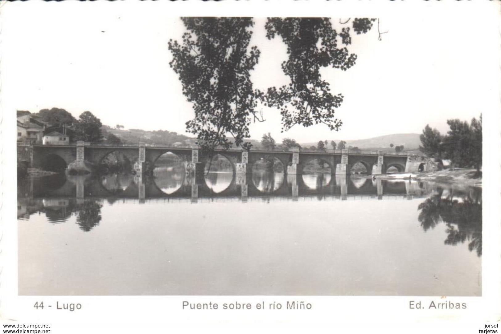 POSTAL    LUGO  -GALICIA  - PUENTE SOBRE EL RIO MIÑO - Lugo