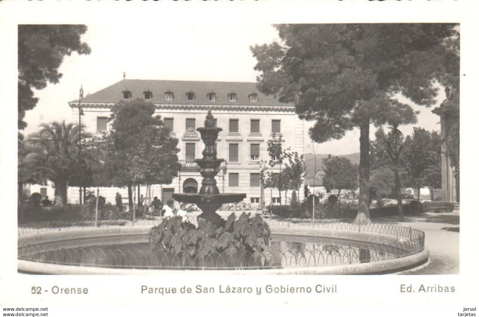 POSTAL   ORENSE  -GALICIA  - PARQUE DE SAN LAZARO Y GOBIERNO CIVIL (ED.ARRIBAS) - Orense