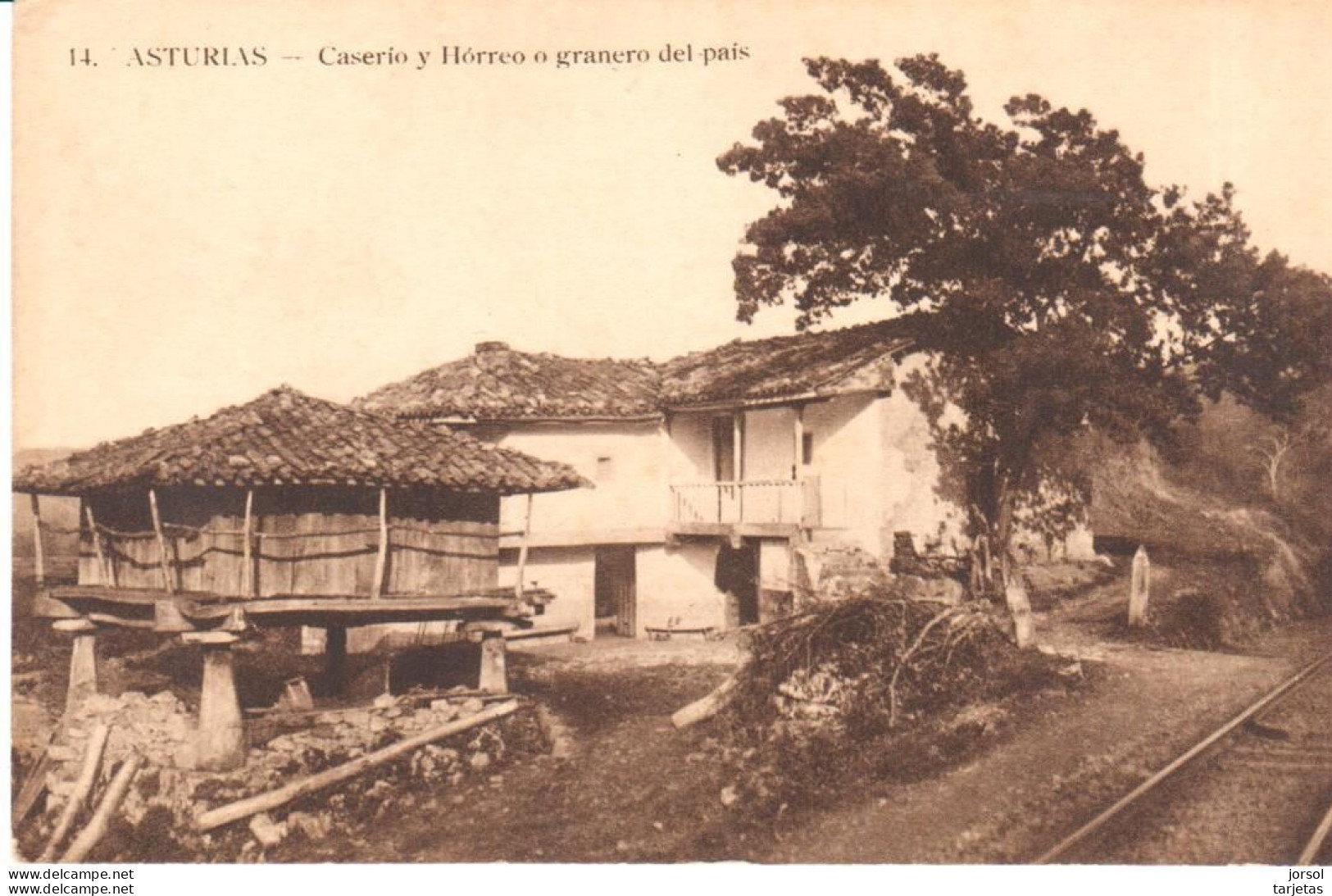 POSTAL    ASTURIAS  -ESPAÑA  - CASERIO Y HORREO-GRANERO DEL PAIS - Asturias (Oviedo)