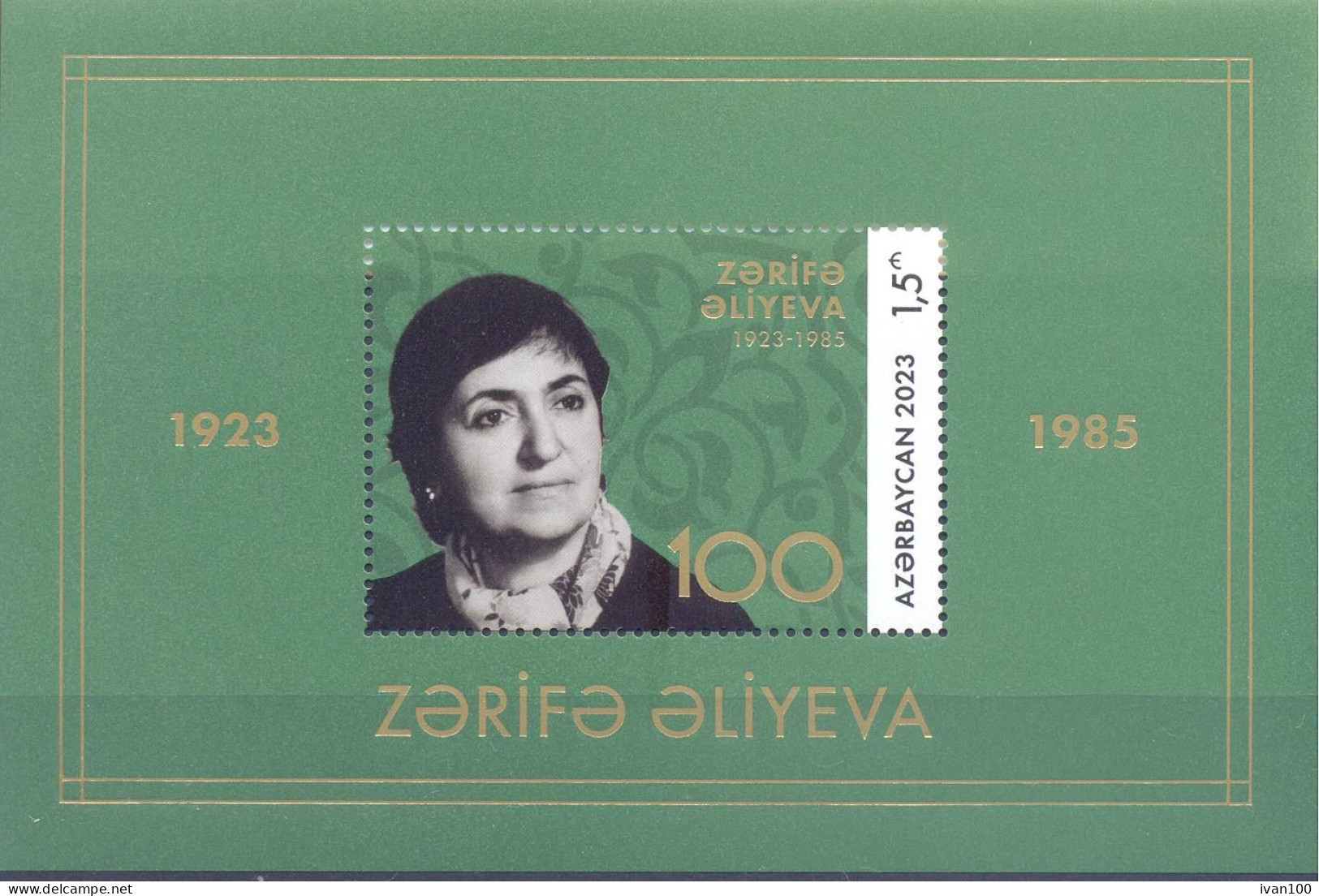 2023. Azerbaijan, Birth Centenary Of Zarifa Aliyev, S/s, Mint/** - Azerbaijan